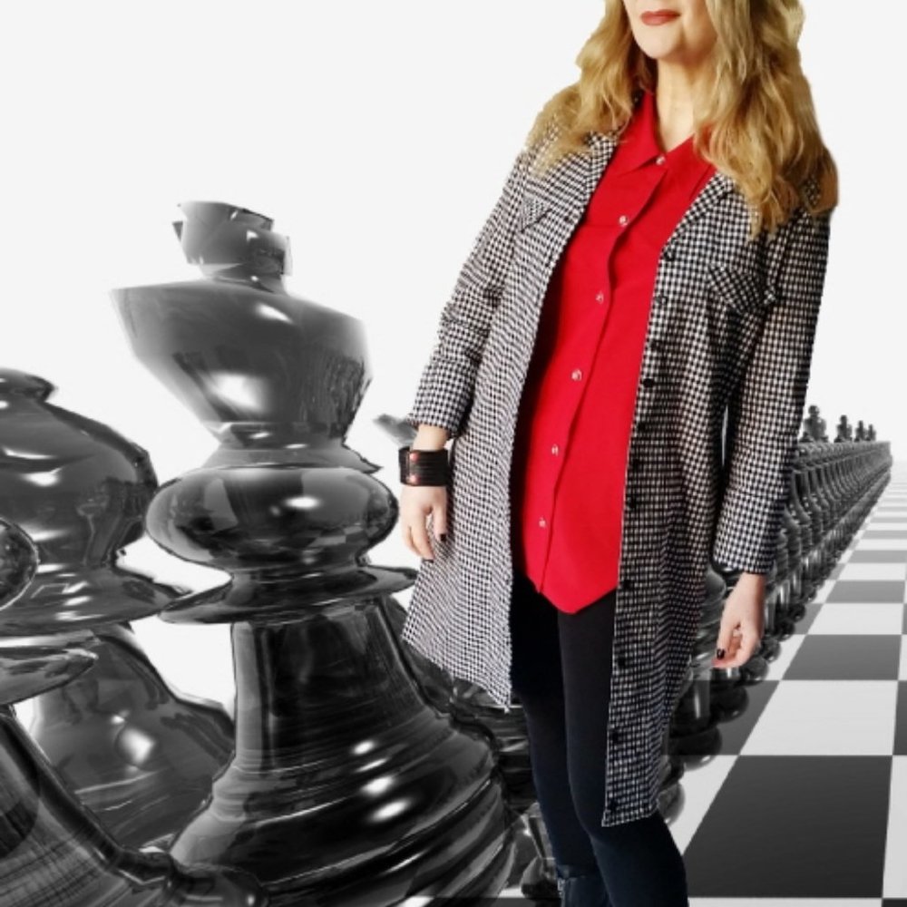 Refashioned Vintage Gingham Coat Dress (M/L)